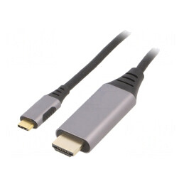 Adaptor USB 3.0 HDMI USB-C 1,8m Negru/Gri