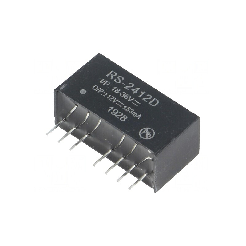 Convertor DC/DC 2W 18-36V la 12V/-12V SIP8 RS-2412D | Electronic-mag.ro | Componente Electronice