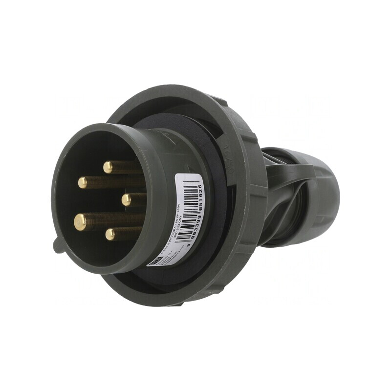 Conector Alimentare AC Trifazat Mufă Tată 16A 400VAC IP67 | Electronic-mag.ro | Componente Electronice