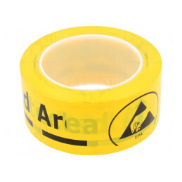 Bandă de avertizare ESD PVC galben-negru 33m x 50mm | Electronic-mag.ro | Componente Electronice