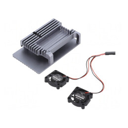 Carcasă Aluminiu Gri pentru Raspberry Pi 4 B | Electronic-mag.ro | Componente Electronice