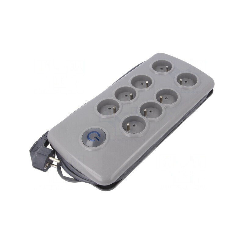 Prelungitor cu Protecție la Supratensiune, 8 Prize, 10A | Electronic-mag.ro | Componente Electronice
