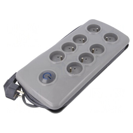 Prelungitor cu Protecție la Supratensiune, 8 Prize, 10A | Electronic-mag.ro | Componente Electronice