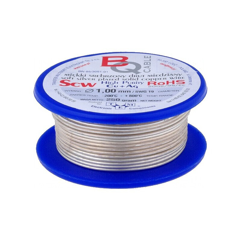 Sârmă de cupru argintată 1mm 100g | Electronic-mag.ro | Componente Electronice
