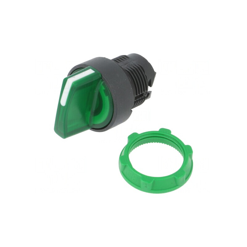 Comutator rotativ 22mm cu LED verde IP66 | Electronic-mag.ro | Componente Electronice