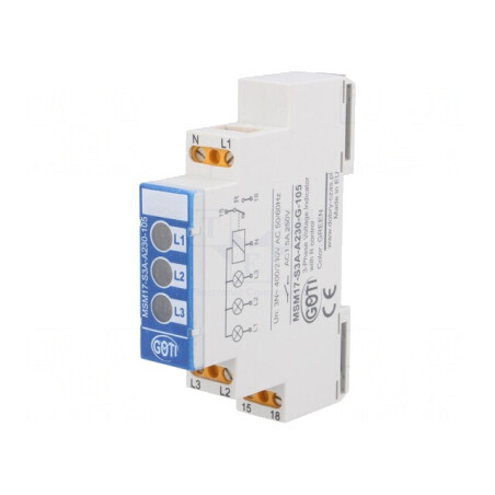 Releu Monitorizare Tensiune DIN MSM17-S3A-A230-105-G | Electronic-mag.ro | Componente Electronice