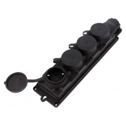 Conector alimentare AC IP44 16A Negru 250V | Electronic-mag.ro | Componente Electronice