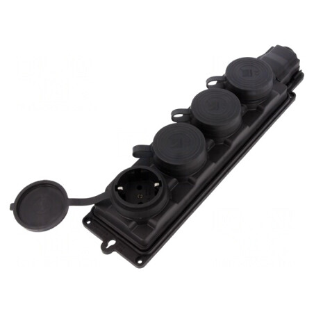 Conector alimentare AC IP44 16A Negru 250V | Electronic-mag.ro | Componente Electronice