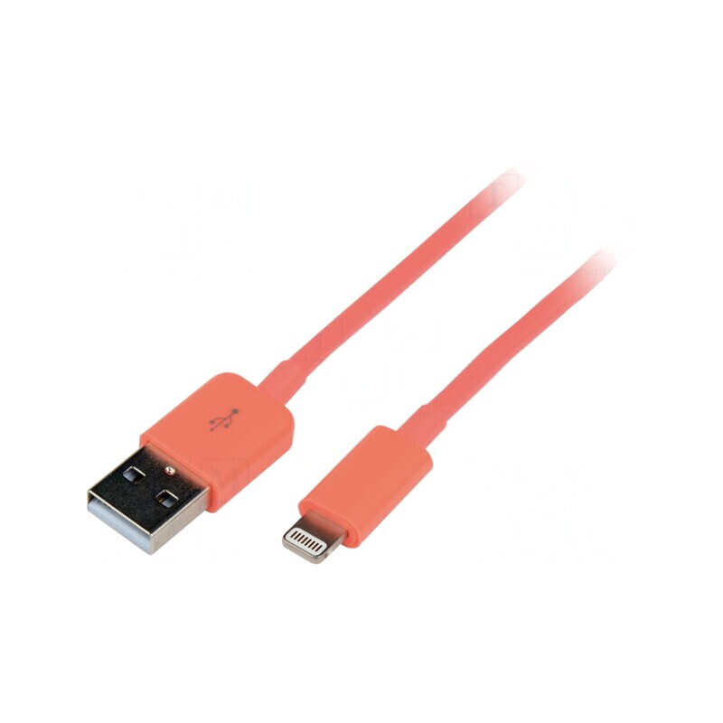 Cablu USB Lightning 1m Roz | Electronic-mag.ro | Componente Electronice