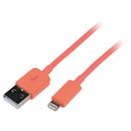 Cablu USB Lightning 1m Roz | Electronic-mag.ro | Componente Electronice