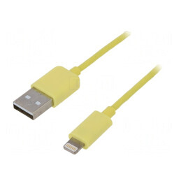 Cablu USB 2.0 Apple Lightning 1m Galben | Electronic-mag.ro | Componente Electronice