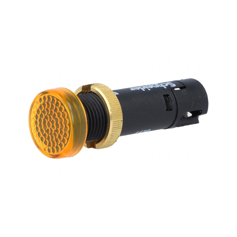 Lampă LED plată galbenă 24VDC Ø12mm IP40 plastic | Electronic-mag.ro | Componente Electronice