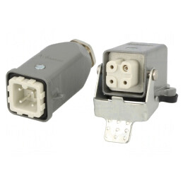 Conector HDC tată mamă 4 3 PIN metal 3A | Electronic-mag.ro | Componente Electronice