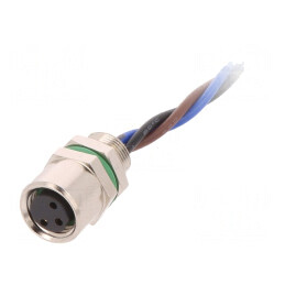 Conector Panou M8 Mamă 3 PIN-uri cu Piuliță Spate