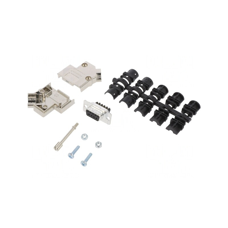 Conector D-Sub 9 Pin Mamă unghi 45° cu terminal şurub pe cablu | Electronic-mag.ro | Componente Electronice