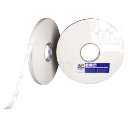 Bandă Fixare Dublă Albă 19mm x 50m 50°C | Electronic-mag.ro | Componente Electronice