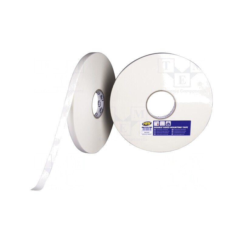 Bandă Fixare Dublă Albă 19mm x 50m 50°C | Electronic-mag.ro | Componente Electronice
