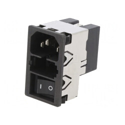 Conector de Alimentare AC Soclu Tată 6A 250VAC IEC 60320 KMF | Electronic-mag.ro | Componente Electronice