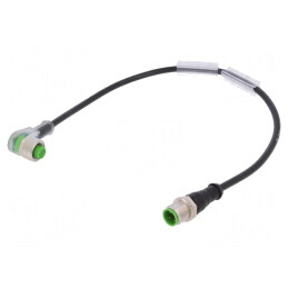 Cablu de conectare M12 300mm 4A PVC IP67 24VDC | Electronic-mag.ro | Componente Electronice