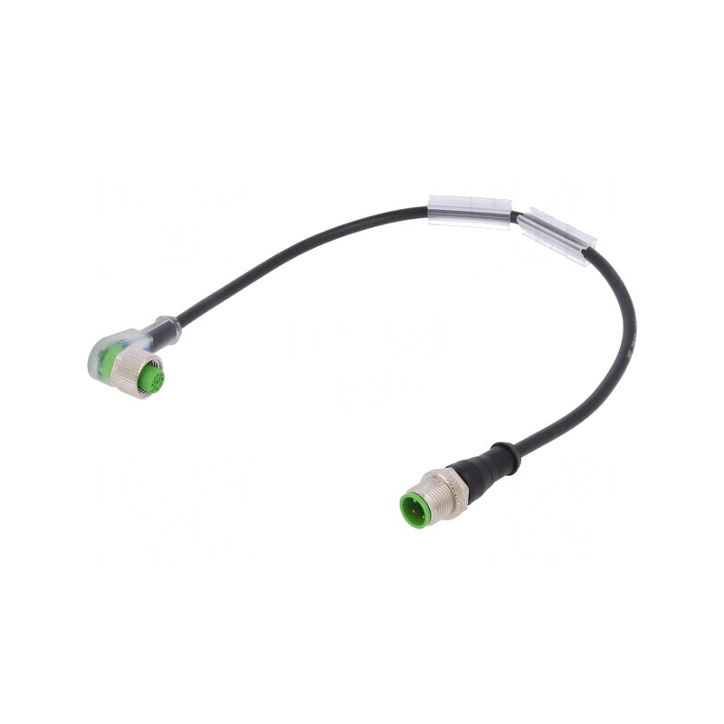 Cablu de conectare M12 300mm 4A PVC IP67 24VDC | Electronic-mag.ro | Componente Electronice