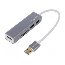 Hub USB 3.0 cu cititor microSD și SD, soclu și mufă USB A 5Gbps | Electronic-mag.ro | Componente Electronice