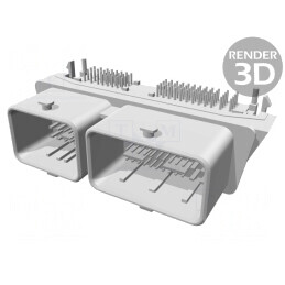 Conector Automotive CMC Tată Soclu 80 PIN Negru THT | Electronic-mag.ro | Componente Electronice
