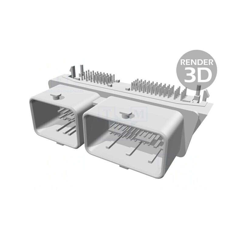 Conector Automotive CMC Tată Soclu 80 PIN Negru THT | Electronic-mag.ro | Componente Electronice