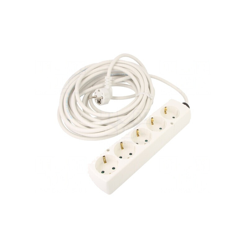 Prelungitor Schuko 5 Prize Alb 10m 16A | Electronic-mag.ro | Componente Electronice