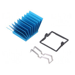 Radiator extrudat cu aripioare BGA albastru 25x25mm | Electronic-mag.ro | Componente Electronice