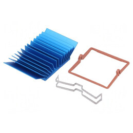 Radiator extrudat cu aripioare BGA albastru 37.5mm 2.8°C/W | Electronic-mag.ro | Componente Electronice