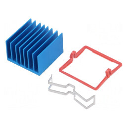 Radiator extrudat cu aripioare BGA albastru 27x27mm | Electronic-mag.ro | Componente Electronice