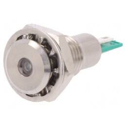 Lampă LED Verde 12V IP67 12.1mm