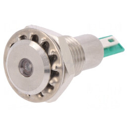 Lampă de Control LED Verde 24VDC Ø12,1mm IP67