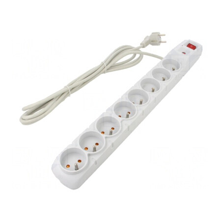 Prelungitor 8 prize 3m protecție supratensiune gri | Electronic-mag.ro | Componente Electronice