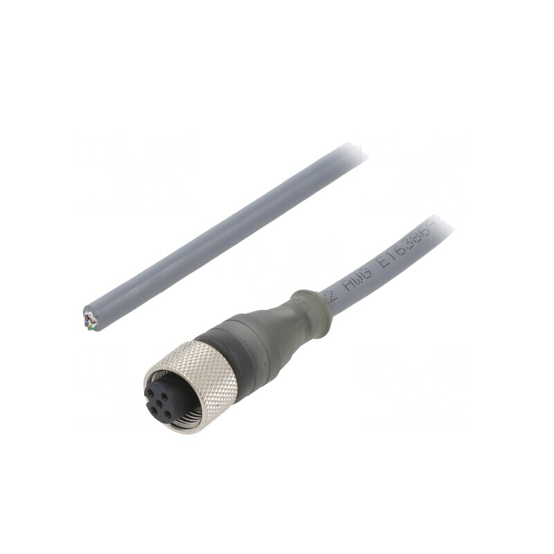 Cablu Conectare M12 5m 5-Pin 63VAC 2.2A PUR | Electronic-mag.ro | Componente Electronice