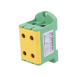 Conector de Șine 95mm2, 4 Borne, Galben-Verde | Electronic-mag.ro | Componente Electronice