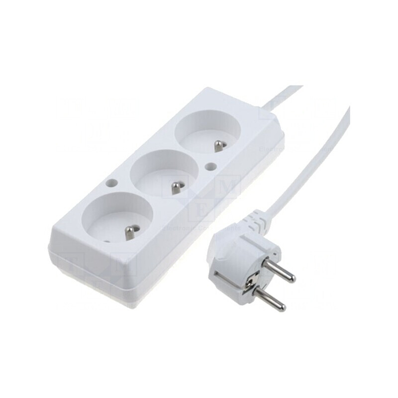 Prelungitor alimentare 3 prize alb 10m | Electronic-mag.ro | Componente Electronice