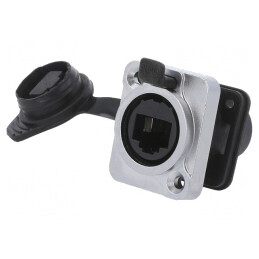 Adaptor DUALSLIM Cat 5e Ecranat 8p8c 19x24mm | Electronic-mag.ro | Componente Electronice
