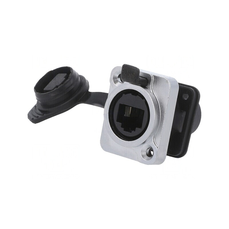 Adaptor DUALSLIM Cat 5e Ecranat 8p8c 19x24mm | Electronic-mag.ro | Componente Electronice
