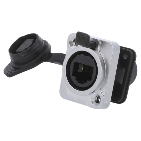 Adaptor DUALSLIM Cat 5e Ecranat 8p8c 19x24mm | Electronic-mag.ro | Componente Electronice
