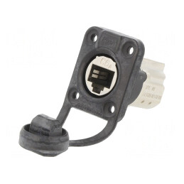 Cat6A Panel Connector Shielded Feedthrough IP6