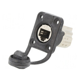 Cat6A Panel Connector Shielded Feedthrough IP6 | Electronic-mag.ro | Componente Electronice
