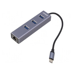 Adaptor USB-Fast Ethernet cu Hub USB 3.1 10/100/1000Mbps | Electronic-mag.ro | Componente Electronice