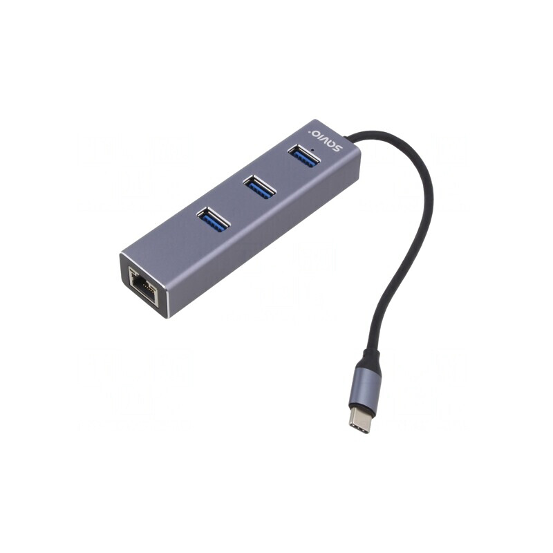 Adaptor USB-Fast Ethernet cu Hub USB 3.1 10/100/1000Mbps | Electronic-mag.ro | Componente Electronice