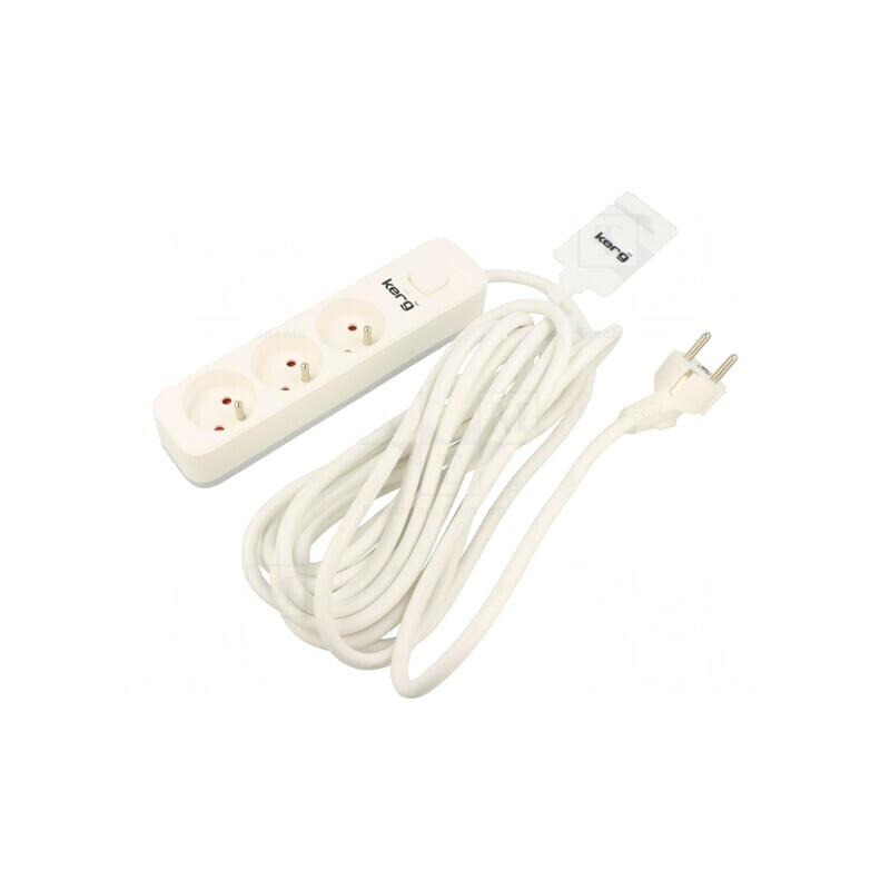 Prelungitor de Alimentare cu 3 Prize, Alb, 10m, 16A | Electronic-mag.ro | Componente Electronice Prelungitor de Alimentare cu 3 Prize, Alb, 10m, 16A | Electronic-mag.ro | Componente Electronice