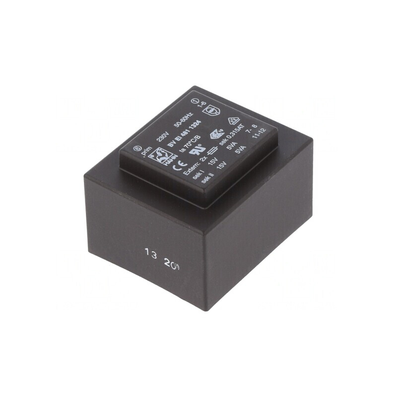 Transformator încapsulat 10VA 230VAC 15V 333mA PCB | Electronic-mag.ro | Componente Electronice