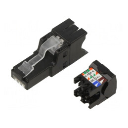 Mufă RJ45 Cat 6a 8p8c 26-22AWG | Electronic-mag.ro | Componente Electronice