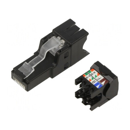 Mufă RJ45 Cat 6a 8p8c 26-22AWG | Electronic-mag.ro | Componente Electronice