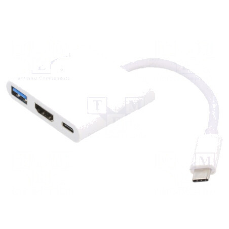 Adaptor USB 3.0/3.1 Nichelat 0,2m Alb-Argintiu | Electronic-mag.ro | Componente Electronice