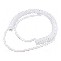 Cablu Spirale 3G1,5mm² PUR Alb 0,5m | Electronic-mag.ro | Componente Electronice